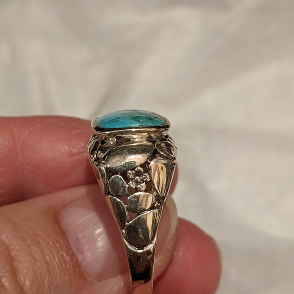 Kingman Turquoise .925 Silver Ring, size 8.5 - Picture 6 of 16